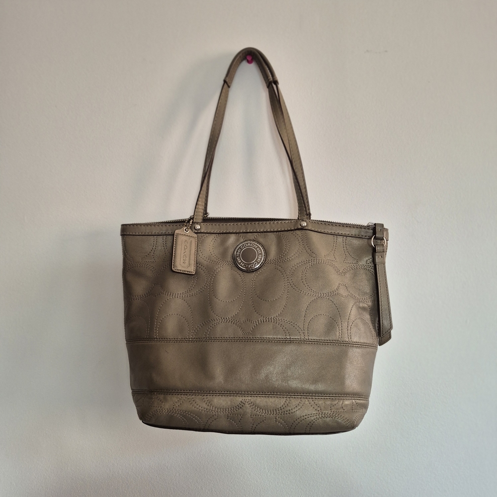 Coach Signature Stitch Leather Shoulder/Tote Bag – Vintage
